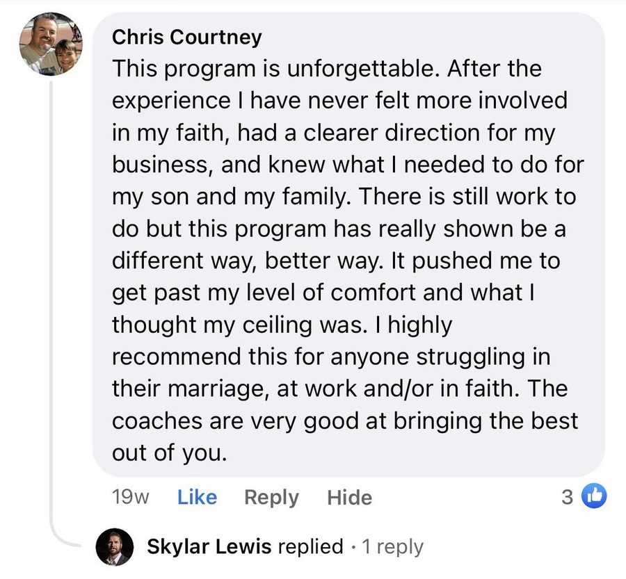 Facebook review from Chris Courtney